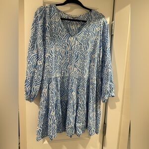 Compañía Fantástica Blue and White Floral Dress